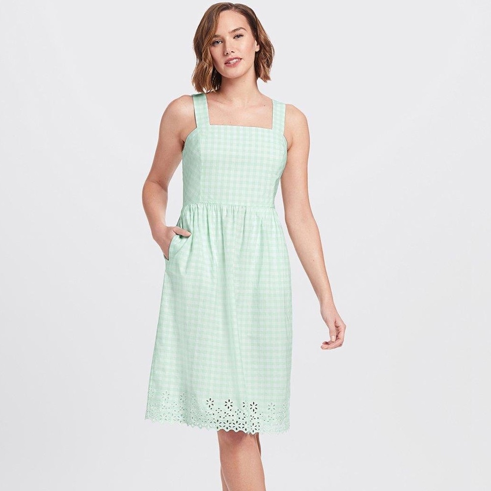 Draper James Embroidered Gingham Dress